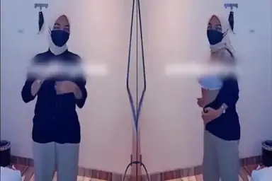 Hijab Cantik Dada Jumbo Desah Kuat Asyik Main Air